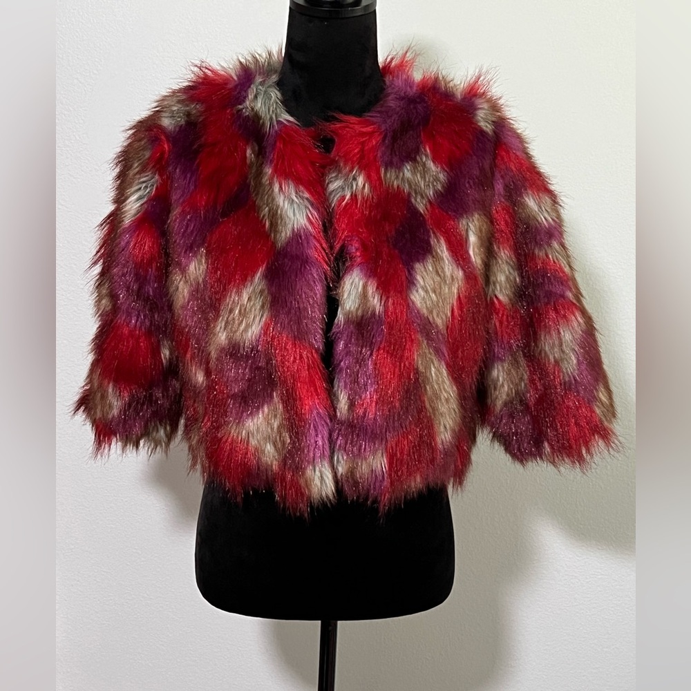 Mustard Seed Vibrant Faux Fur Teddy Jacket